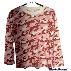 Melrose and Market NWT Pink Camo Long Sleeve T-shirt Size L 10/12